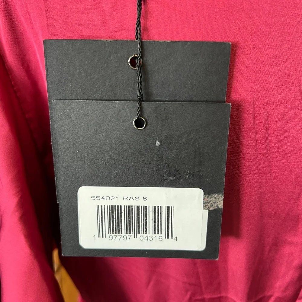 NWT Mac Duggal 554021 [8] Flounce Sleeve V-Neck Trumpet Gown Raspberry Dress - Picture 11 of 11